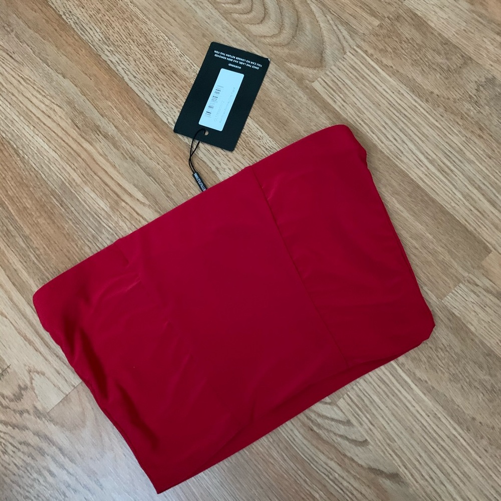 Red Bandeau Crop Top